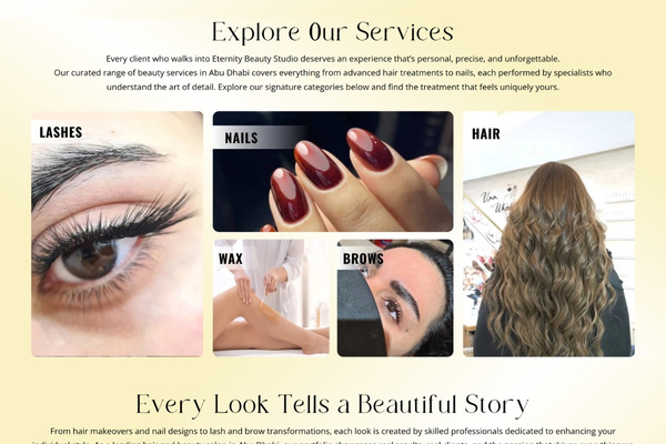 Eternity Beauty portfolio image Beauty Salon Web Design